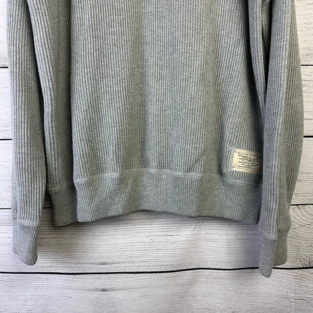 Vtg Polo Jeans Co Ralph Lauren Gray Pullover Collard Sweater Quarter Zip Size XL - Picture 3 of 7